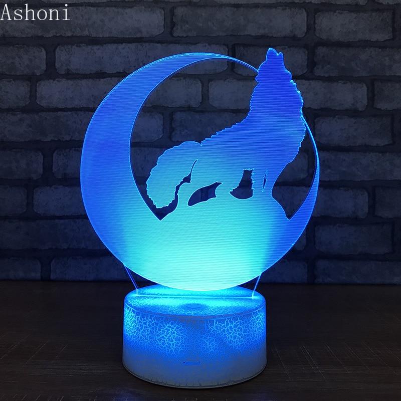Wolf Moon 3D Native American Lamp  no link - Powwow Store