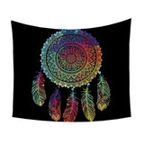 Mandala Indian Tapestry Colored Feathers Native American Design