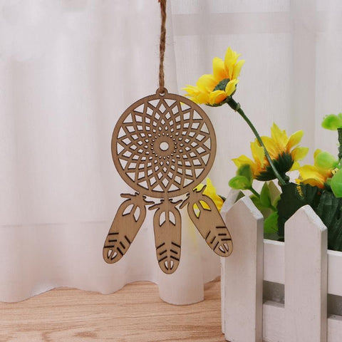 DIY Wood Laser Cut Dream Catcher Feather Shape - ProudThunderbird