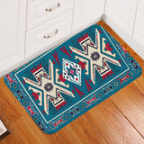 GB-NAT0003 Blue Pink Pattern Native American Doormat