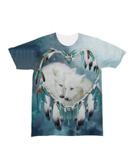 Native American Wolves Dreamcatcher Blue All-over T-Shirt - Powwow Store