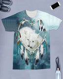 Native American Wolves Dreamcatcher Blue All-over T-Shirt
