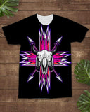 Native American Bison Skull Pink Arrow All-over T-Shirt