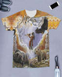 Calling The Totems Native American Art All-over T-Shirt - ProudThunderbird