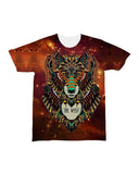 Native American Colorful Wolf Brown All-over T-Shirt - Powwow Store