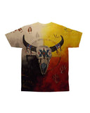 Bison Buffalo Native American Flag Background All-over T-Shirt - ProudThunderbird