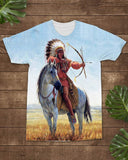 Native American Chief Shooting Bow And Arrow All-over T-Shirt