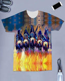 Native American 5 Warriors Riding Horses All-over T-Shirt - Powwow Store