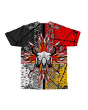 Bison Skull Head Arrow Native American Flag All-over T-Shirt - ProudThunderbird