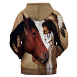 Chief and Horse Native American All Over Hoodie - Powwow Store