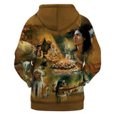 Camp Fire Native American All Over Hoodie no link
