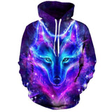 Space Galaxy Wolf All Over Hoodie no link - Powwow Store