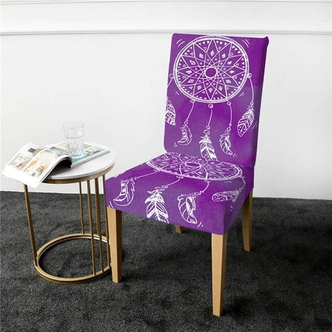 Dreamcatcher Blue Purple Pink Native American Chair Covers - ProudThunderbird