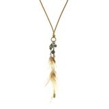 Powwow Store exknl women bohemian ethnic long chain feather dreamcatcher skeleton tassel pendant necklace choker boho jewelry accessories pendant necklaces