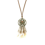 Powwow Store exknl women bohemian ethnic long chain feather dreamcatcher skeleton tassel pendant necklace choker boho jewelry accessories pendant necklaces