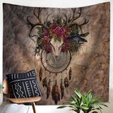 Dreamcatcher Skull Native American Tapestry - Powwow Store