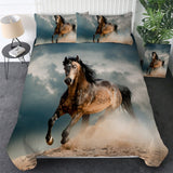 Powwow Store beddingoutlet horses bedding set 3d dusty lightning printed duvet cover double for adults bed cover photography bedclothes 3pcs bedding sets