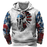 Powwow Storevintage indian print hoodie unisex hooded sweatshirt male brand casual pullover tops