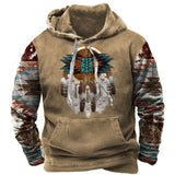 Powwow Storevintage indian print hoodie unisex hooded sweatshirt male brand casual pullover tops