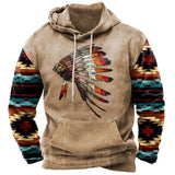 Powwow Storevintage indian print hoodie unisex hooded sweatshirt male brand casual pullover tops