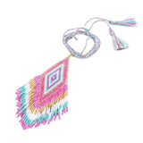 Pink Seed Beads Native American Pendant Necklace Bracelets