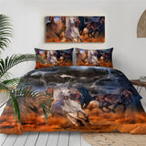 Powwow Store beddingoutlet horses bedding set 3d dusty lightning printed duvet cover double for adults bed cover photography bedclothes 3pcs bedding sets