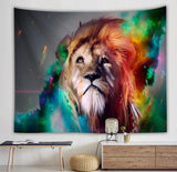 Psychedelic Lion Native American Tapestry