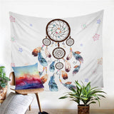 Watercolor Dreamcatcher Feathers Tapestry