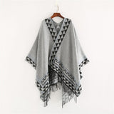 Powwow Store mingjiebihuo new european and american style fashion geometric color imitation comfortable temperament warm poncho shawl scarf womens scarves