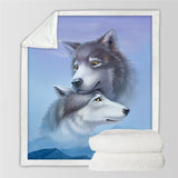 Powwow Store beddingoutlet wolf sherpa blanket animal wolves custom blanket forest 3d printed throw blanket night moonlight bed blanket blankets