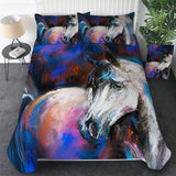 Powwow Store beddingoutlet horses bedding set 3d dusty lightning printed duvet cover double for adults bed cover photography bedclothes 3pcs bedding sets