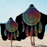 Mandala Dreamcatcher Colorful Microfiber Hooded Towel