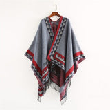 Powwow Store mingjiebihuo new european and american style fashion geometric color imitation comfortable temperament warm poncho shawl scarf womens scarves