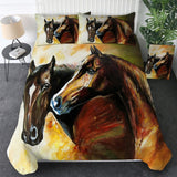 Powwow Store beddingoutlet horses bedding set 3d dusty lightning printed duvet cover double for adults bed cover photography bedclothes 3pcs bedding sets