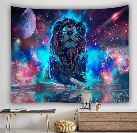 Psychedelic Lion Native American Tapestry