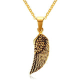 Stainless Steel Feather Angel Wing Pendants Necklace - Powwow Store