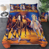 Powwow Store beddingoutlet horses bedding set 3d dusty lightning printed duvet cover double for adults bed cover photography bedclothes 3pcs bedding sets