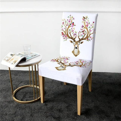 Floral Moose Elk Native American Chair Cover - Powwow Store