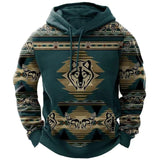 Powwow Storevintage indian print hoodie unisex hooded sweatshirt male brand casual pullover tops