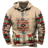 Powwow Storevintage indian print hoodie unisex hooded sweatshirt male brand casual pullover tops