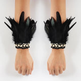 Powwow Storenatural rooster feather cuffs women detachable wrist cuffs arm warmer