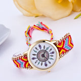 Powwow Store feather hand woven women watches handmade braided friendship bracelet watch quartz dress wristwatch womens watches