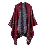 Winter Scarf Women Poncho Floral Shawl Ethnic Scarves Luxury - Powwow Store