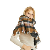 European and American Plaid Shawl Joker Thick Scarf Warm Single Monochrome - Powwow Store