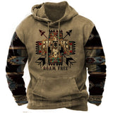 Powwow Storevintage indian print hoodie unisex hooded sweatshirt male brand casual pullover tops