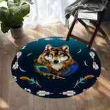 Blue Wolf Round Carpets