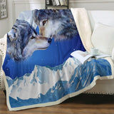 Powwow Store royal wolf blue by ismot esha bed blanket colorful feathers throw blanket wild animal bedding soft blanket 150x200cm tribal koce blankets