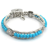 Colorful silver beads feather part snap bracelet Native