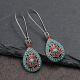 Earrings For Women Native Alloy Crystal Ethnic Beads Boho Flower