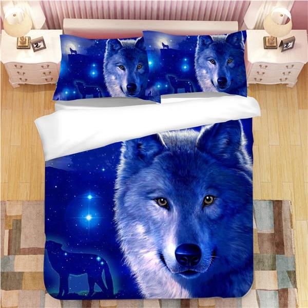 Howling Wolves Under Moonlight Bedding Set no link - Powwow Store